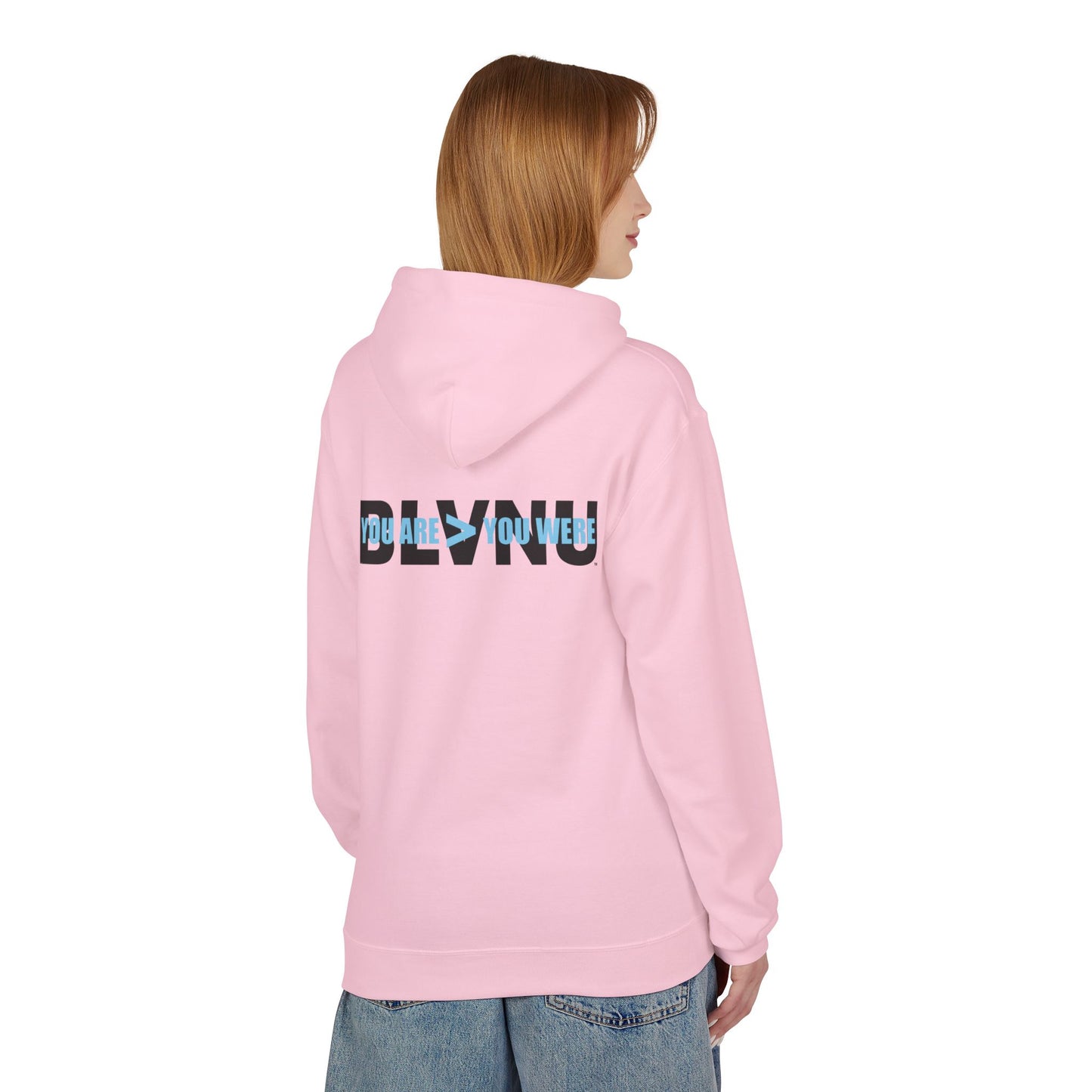 BLVNU - You Are > You Were (Light Blue) Unisex Midweight Softstyle Fleece Hoodie