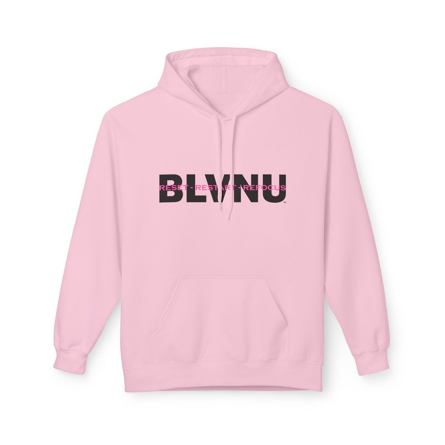 BLVNU - Reset Restart Refocus (Pink) Unisex Midweight Softstyle Fleece Hoodie