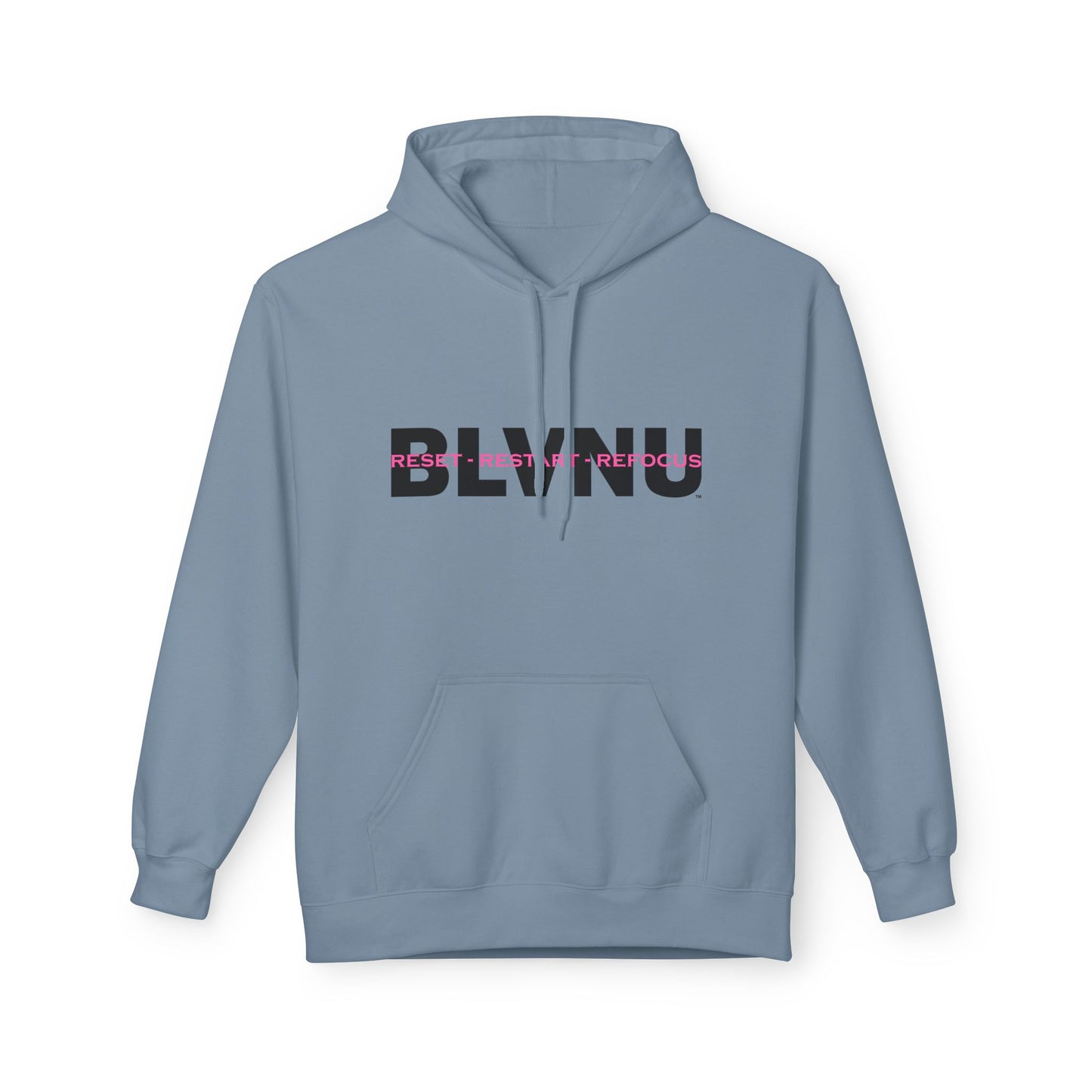 BLVNU - Reset Restart Refocus (Pink) Unisex Midweight Softstyle Fleece Hoodie