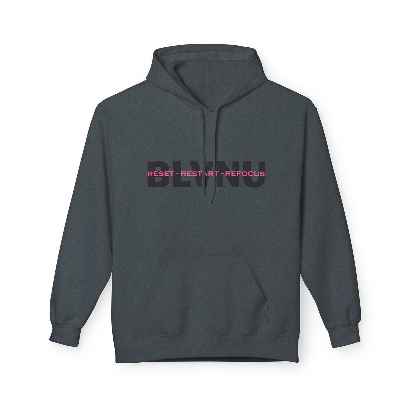 BLVNU - Reset Restart Refocus (Pink) Unisex Midweight Softstyle Fleece Hoodie
