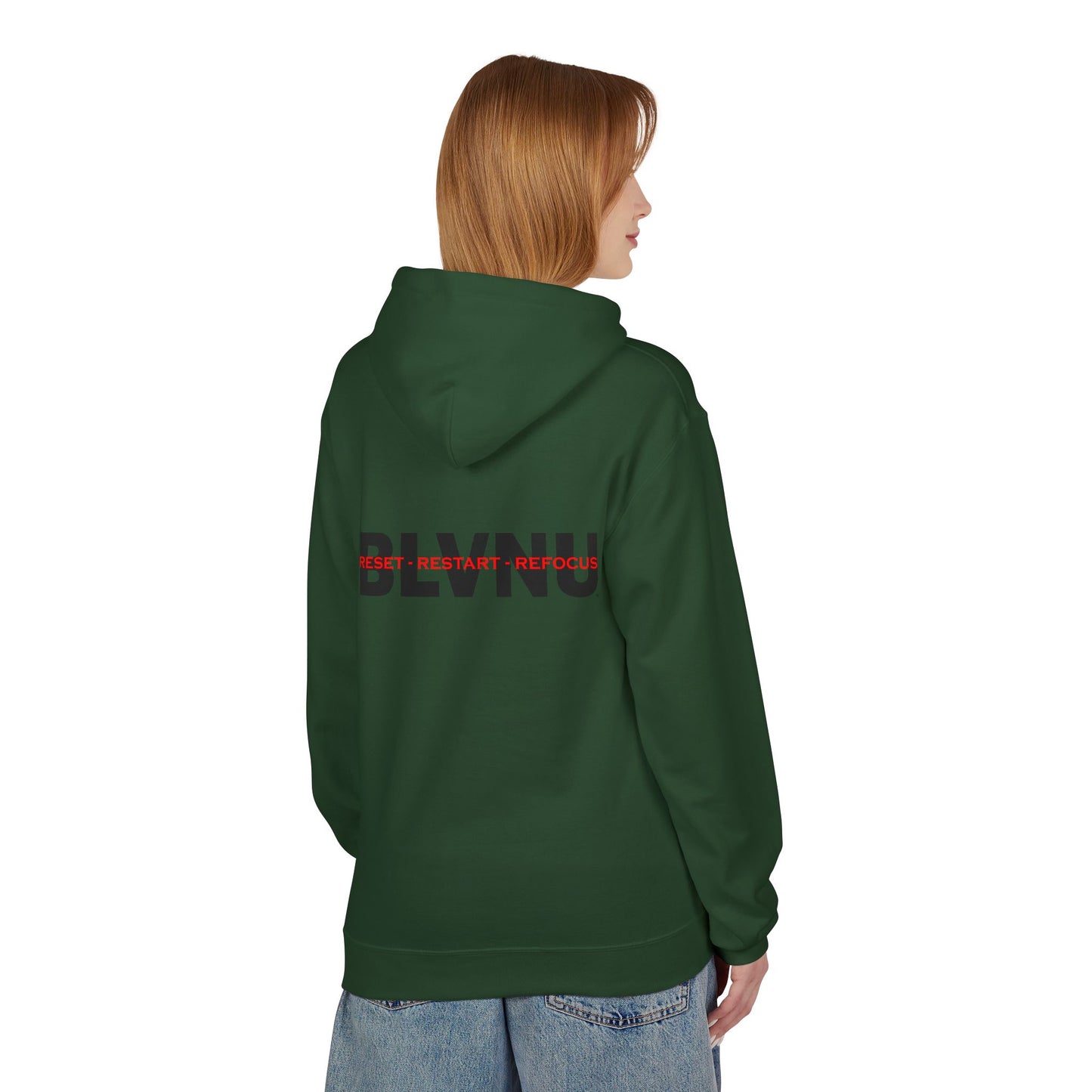 BLVNU - Reset Restart Refocus - Unisex Midweight Softstyle Fleece Hoodie