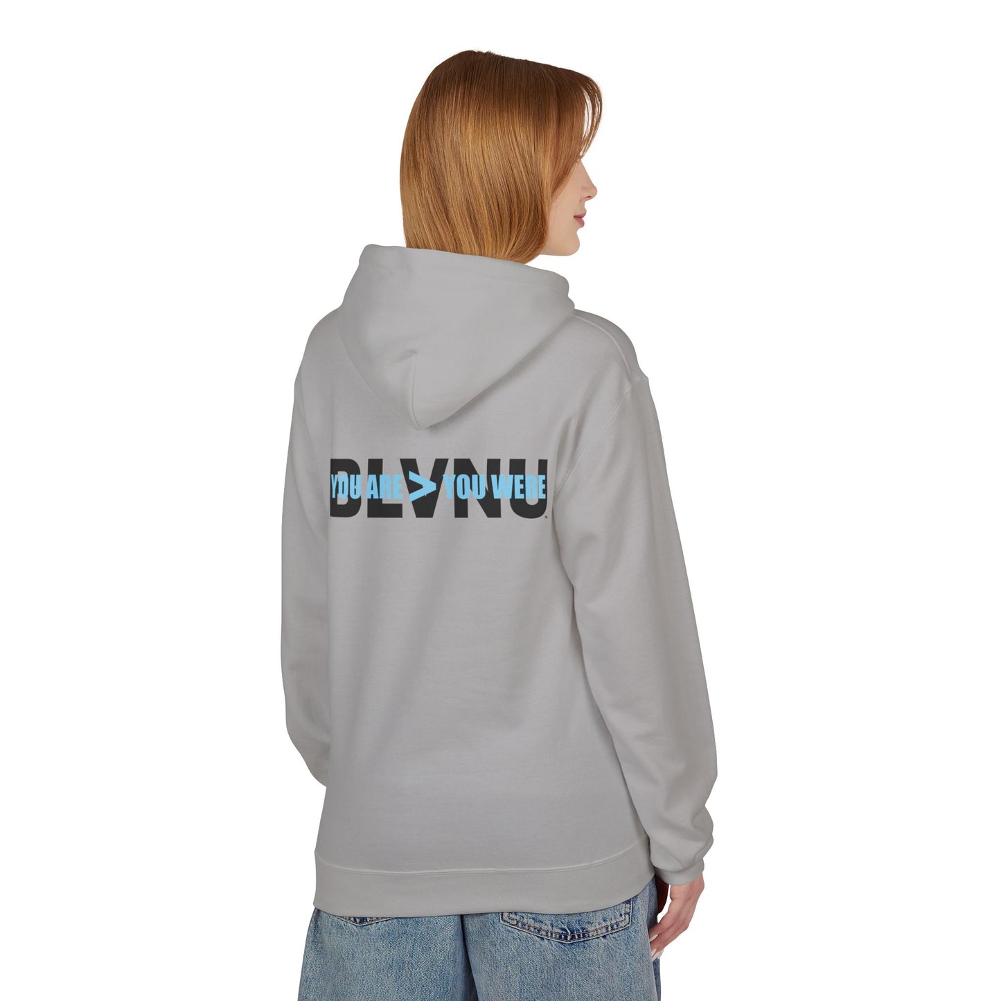 BLVNU - You Are > You Were (Light Blue) Unisex Midweight Softstyle Fleece Hoodie