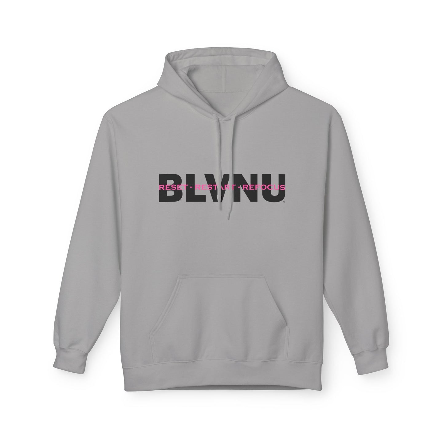 BLVNU - Reset Restart Refocus (Pink) Unisex Midweight Softstyle Fleece Hoodie