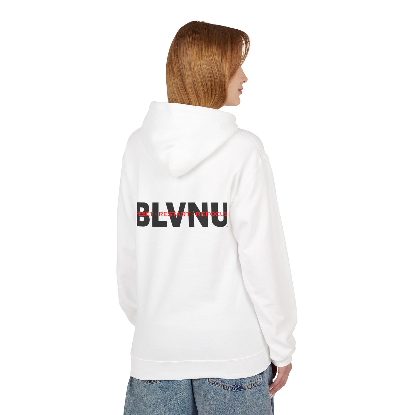 BLVNU - Reset Restart Refocus - Unisex Midweight Softstyle Fleece Hoodie
