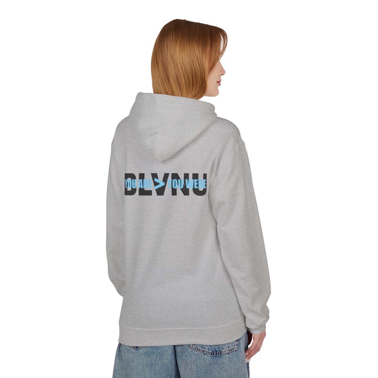 BLVNU - You Are > You Were (Light Blue) Unisex Midweight Softstyle Fleece Hoodie