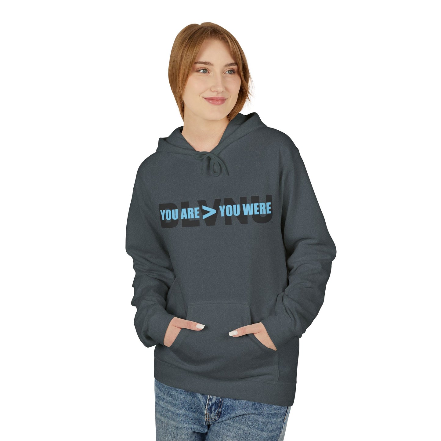 BLVNU - You Are > You Were (Light Blue) Unisex Midweight Softstyle Fleece Hoodie