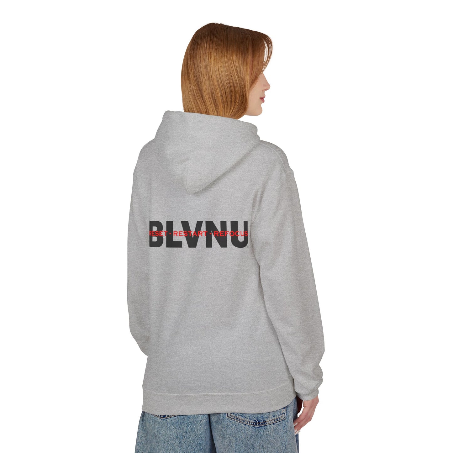 BLVNU - Reset Restart Refocus - Unisex Midweight Softstyle Fleece Hoodie