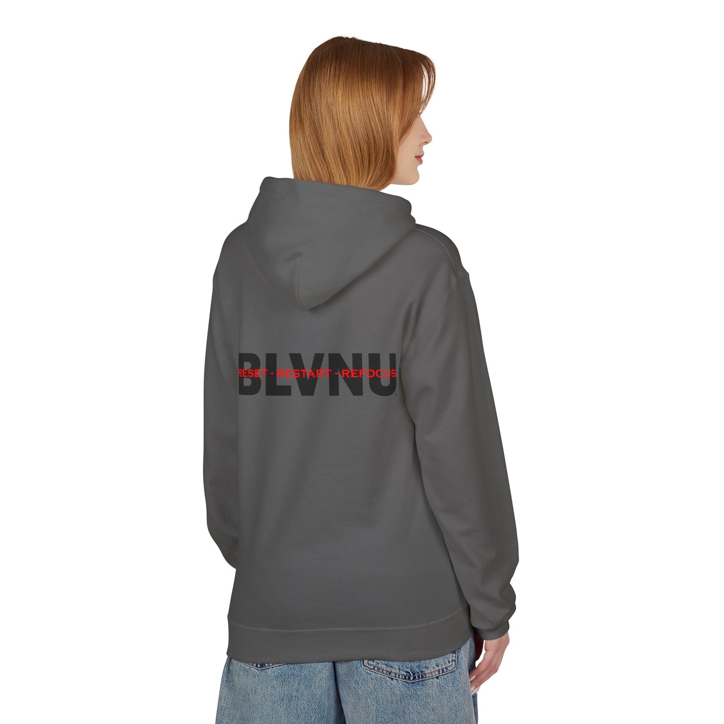 BLVNU - Reset Restart Refocus - Unisex Midweight Softstyle Fleece Hoodie