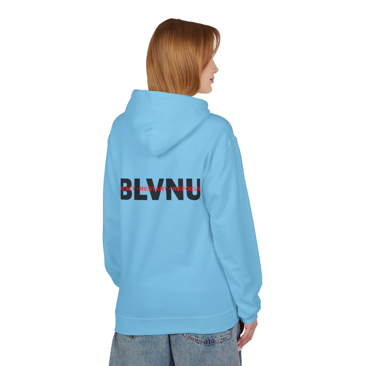 BLVNU - Reset Restart Refocus - Unisex Midweight Softstyle Fleece Hoodie