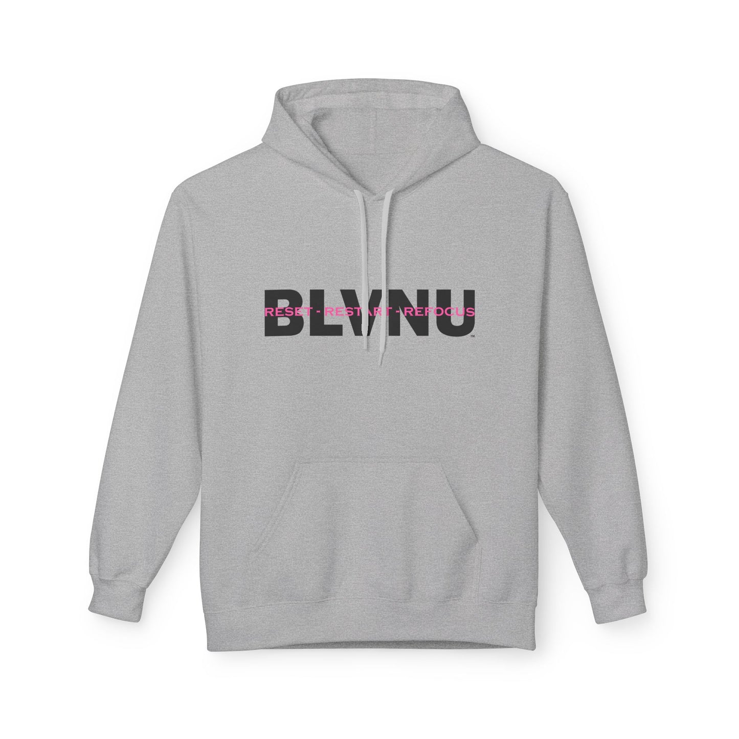 BLVNU - Reset Restart Refocus (Pink) Unisex Midweight Softstyle Fleece Hoodie