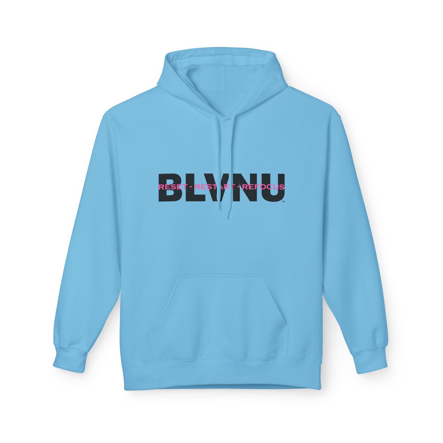 BLVNU - Reset Restart Refocus (Pink) Unisex Midweight Softstyle Fleece Hoodie